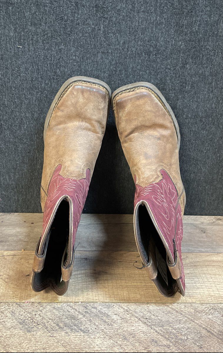 Durango Lil' Rebel Briar Brown Brick Red Western Cowboy Boots Kids Size 2M