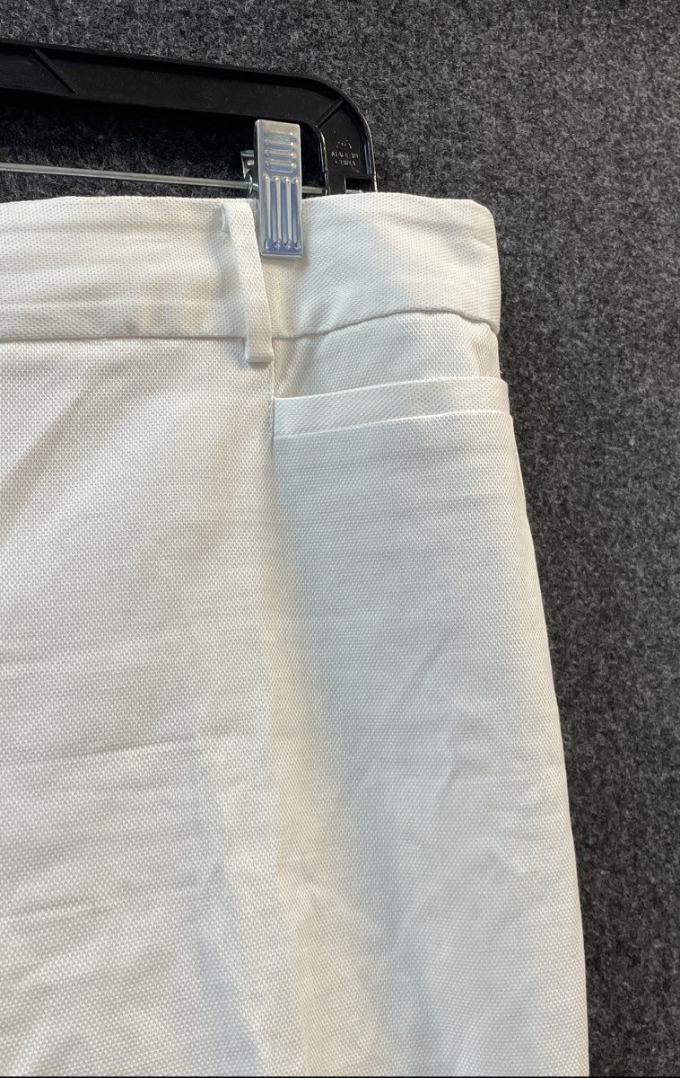 Talbots Women's Hampshire Pants White Cotton Stretch Slim Trousers Sz 12