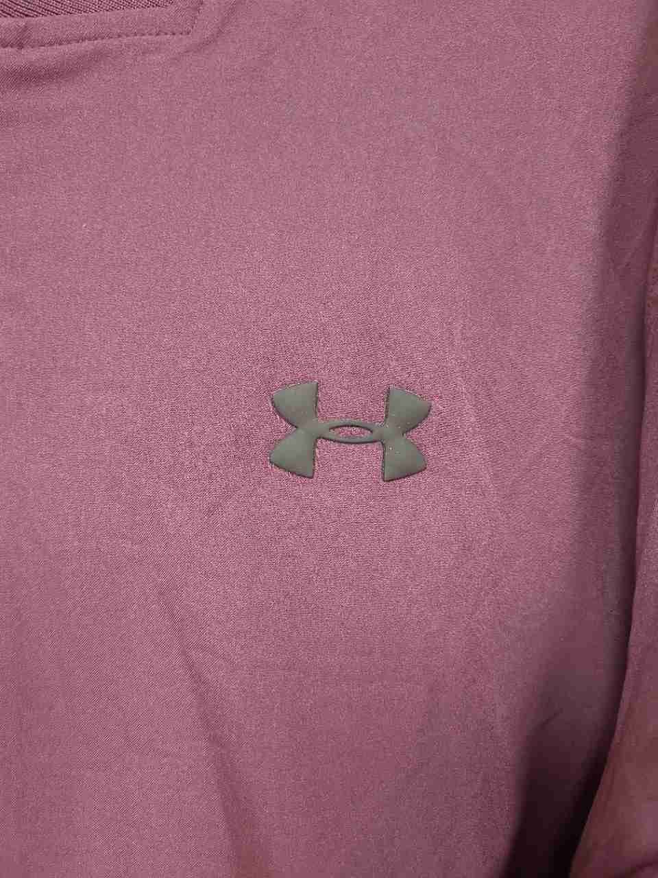 Under Armour Women's Maroon All Over Logo Print Full Zip Woven Jacket Size LG
