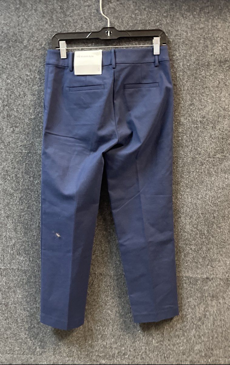 LOFT Women's The Riviera Slim Navy Blue Cotton Blend Pants NWT Size 0