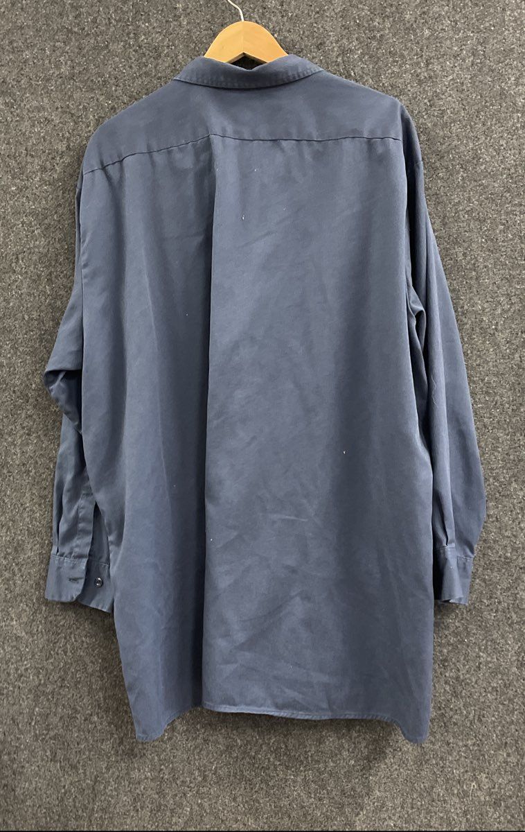 Dickies Men's Long Sleeve Work Shirt Navy Blue Twill Size 3XL