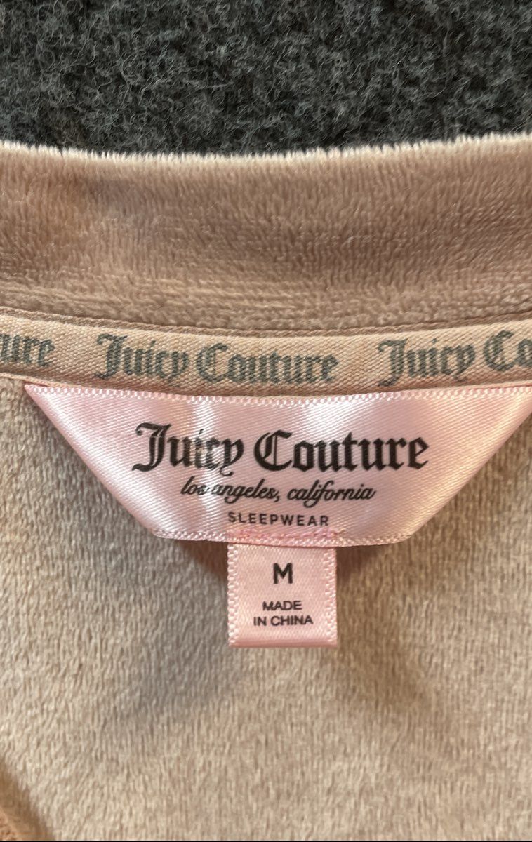 Juicy Couture Women's Pink Velour Rhinestone Logo 2PC Sleepwear Set Sz M