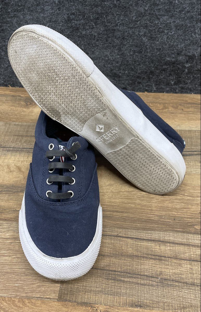 Sperry Striper II Navy Blue Americana Canvas Sneakers Size 7