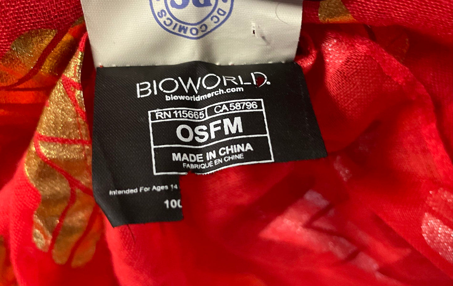 Bioworld Women's Wonder Woman Red Gold Metallic Logo Sheer Scarf OSFM