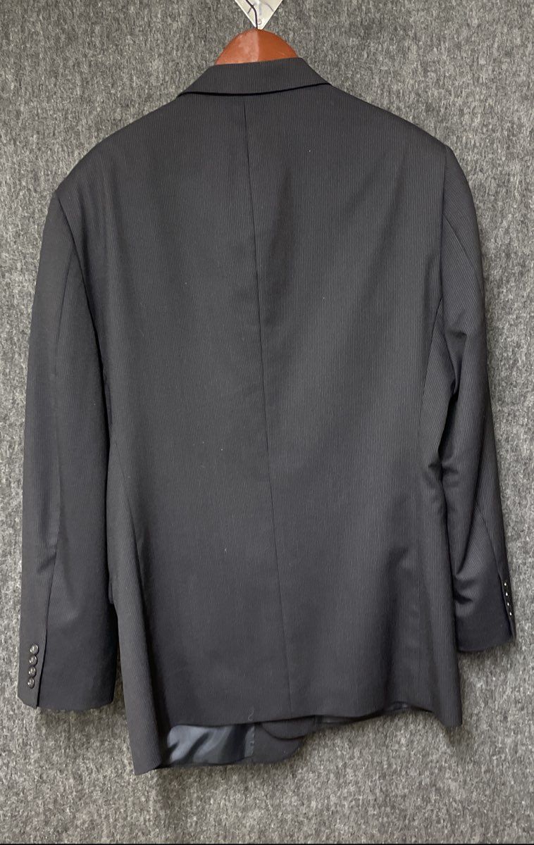 Jeffrey Banks Couture Men's Black Pinstripe 100% Pure Wool Blazer Size 44L