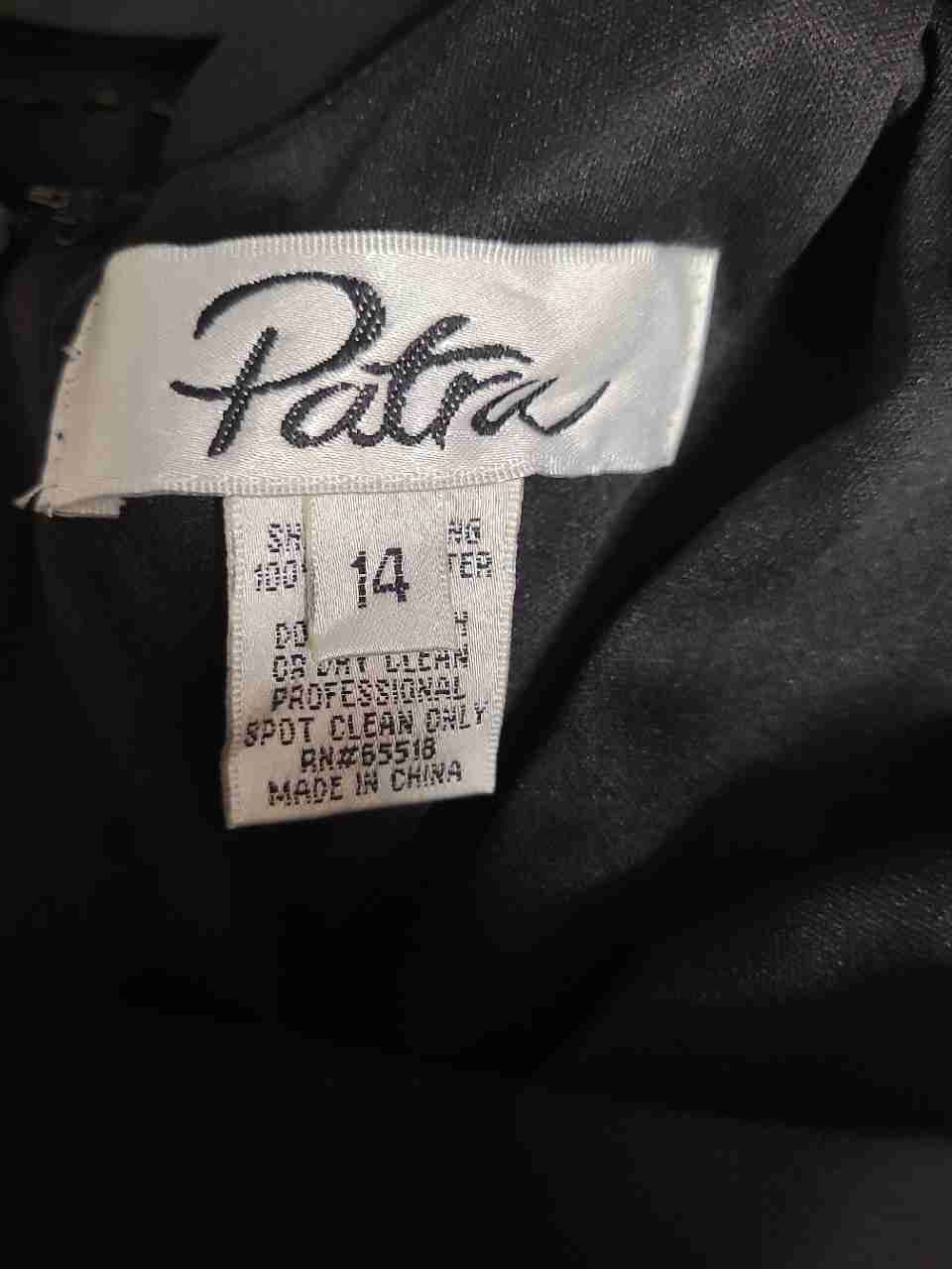 Patra Women's Black Tiered Beaded Trim Sleeveless Cocktail Dress NWT Size 14