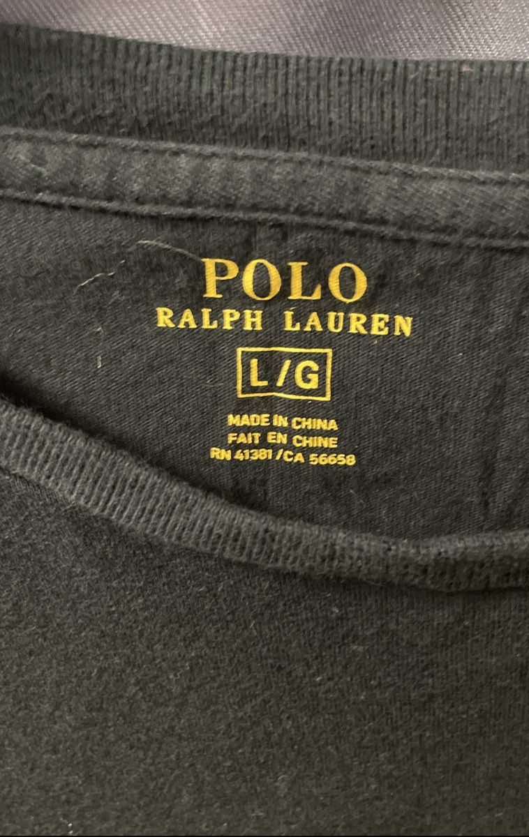 Polo Ralph Lauren Men's Black Pocket T-Shirt Lime Green Pony Logo Sz L