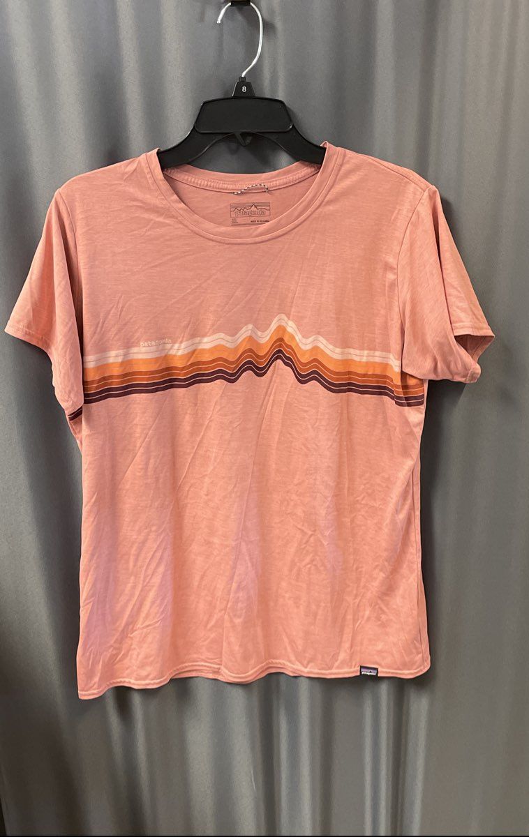 Patagonia Women's Pink Capilene Cool Daily Wavy Mountain Graphic T-Shirt Sz XL