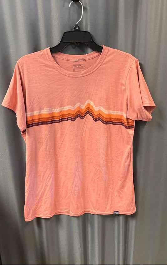 Patagonia Women's Pink Capilene Cool Daily Wavy Mountain Graphic T-Shirt Sz XL
