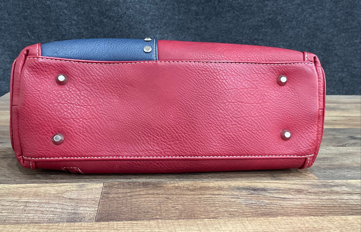 Texas Lone Star Red White Blue Leather Western Shoulder Bag Rhinestone Satchel