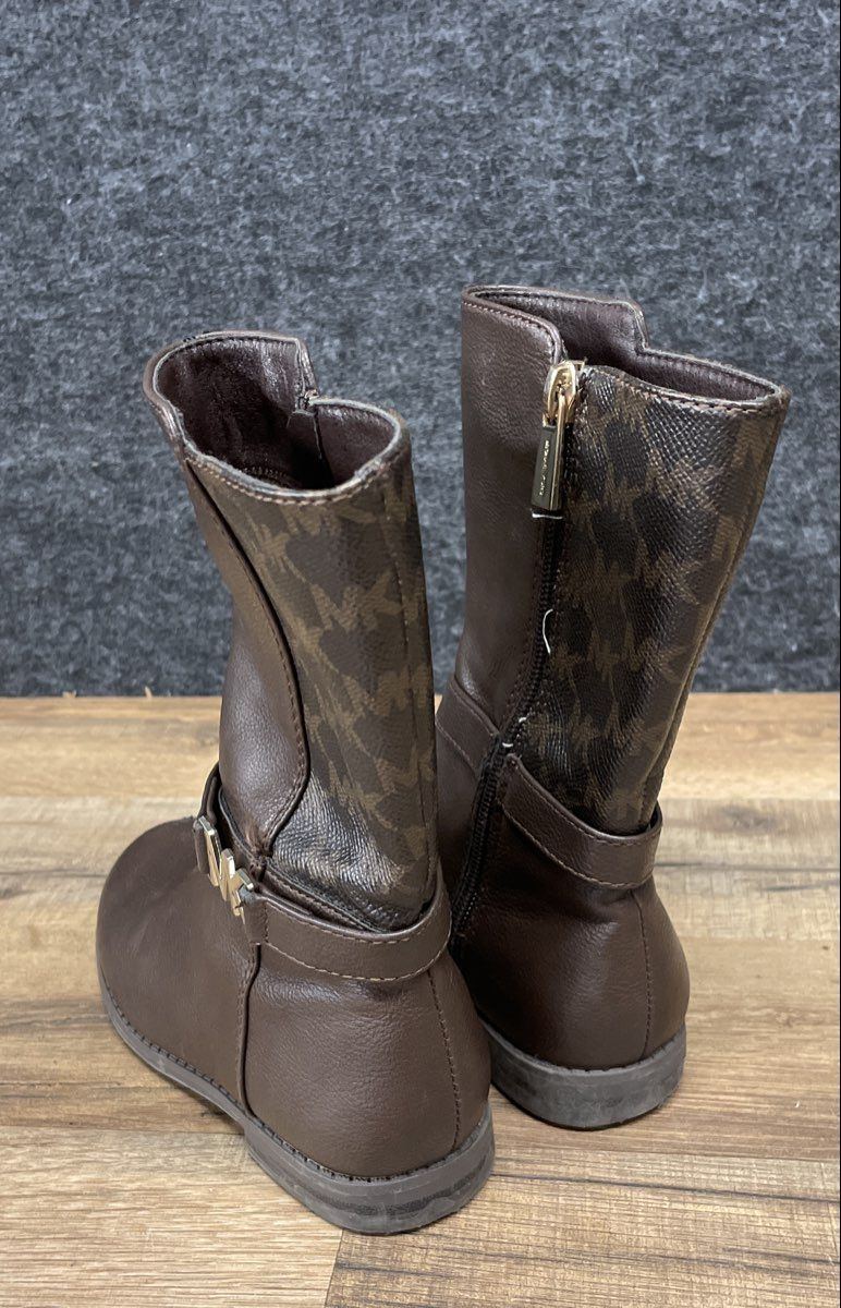 Michael Kors Cheyanne Brown Monogram Kid's Fashion Boots Size 10