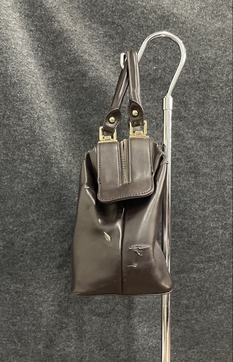 Dream Control Brown Leather Doctor Bag Satchel Large Gold Tone Hardware
