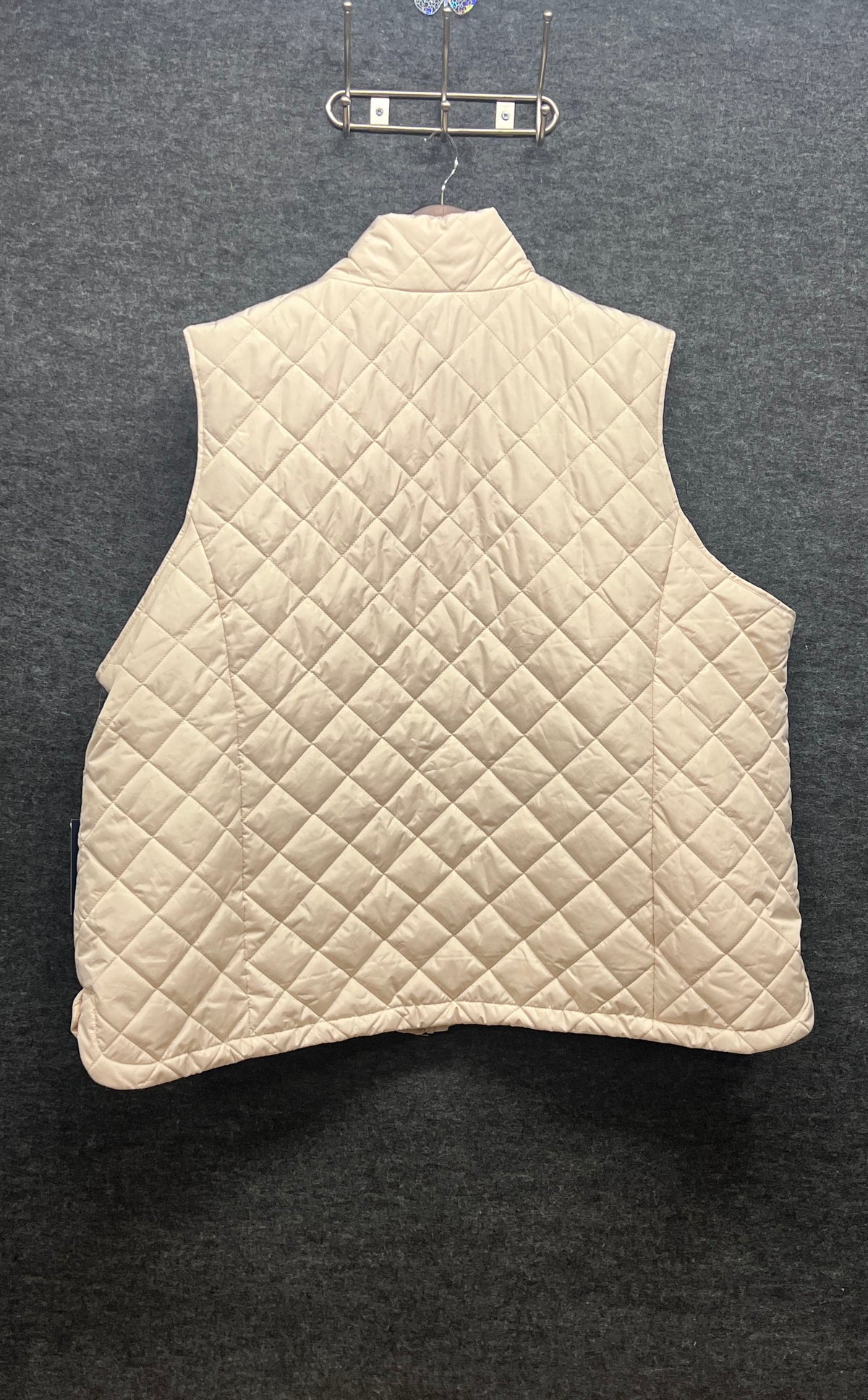 Lands' End Women's Ivory Quilted Zip Up Puffer Vest Sz 3X NWT