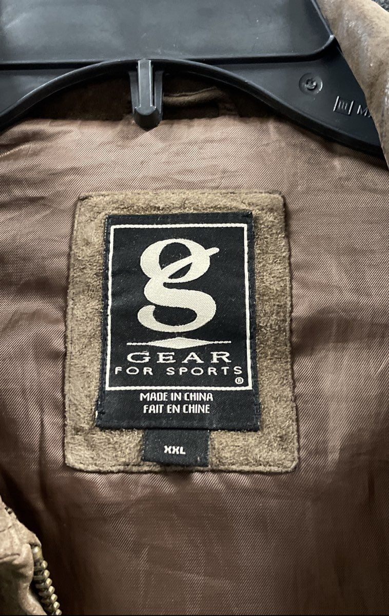 Vintage Y2K Gear For Sports Men's Brown Leather Jacket Samsung Promo Sz XXL