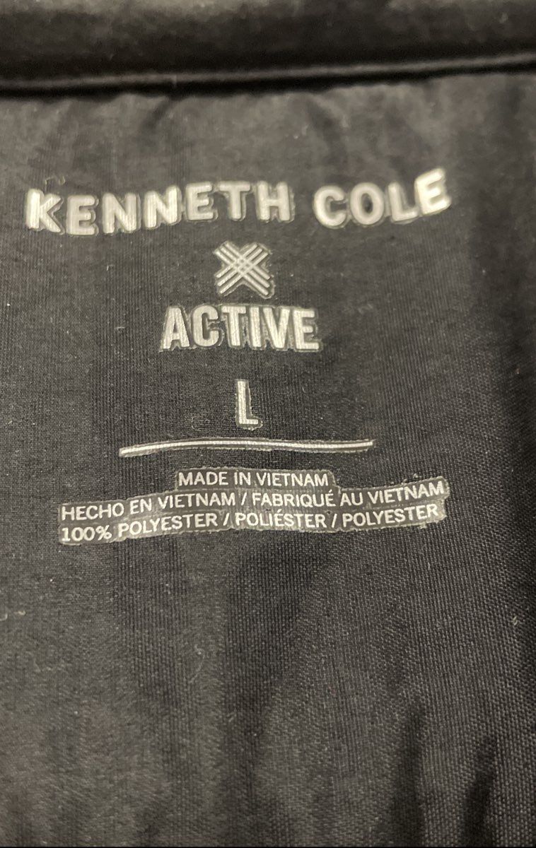 Kenneth Cole Active Men's Black Ribbed Fleece Mock Neck Snap Shirt Jacket Sz L