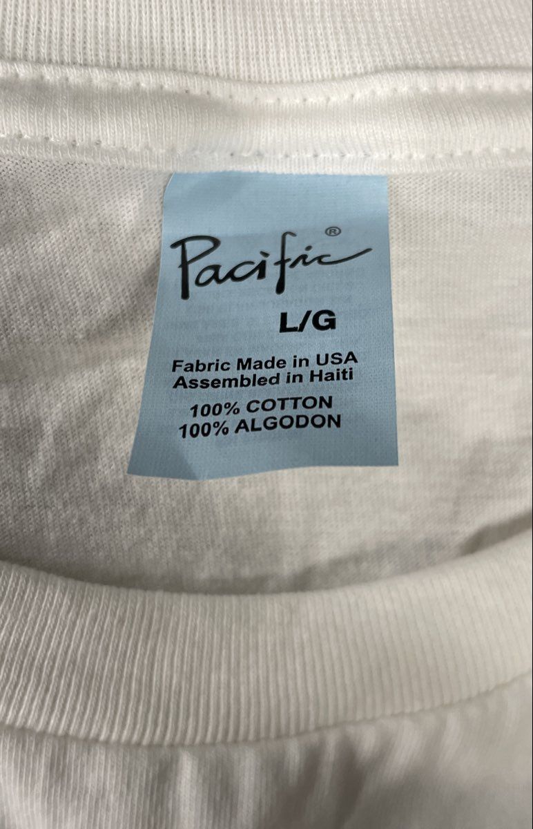Pacific Men's White Crew Neck T-Shirts Lot of 10 100% Cotton New Sz L
