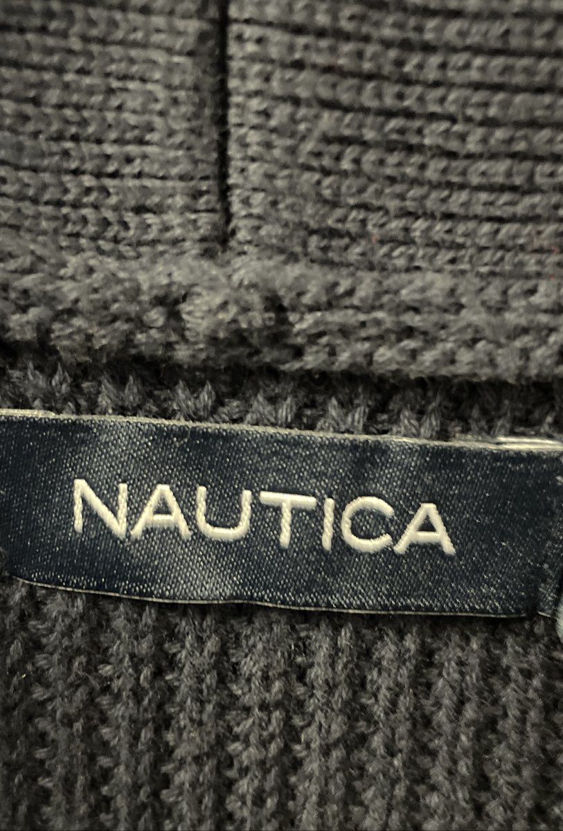 Nautica Men's Shawl Collar Cable Knit Navy Blue Cotton Sweater NWT XXL