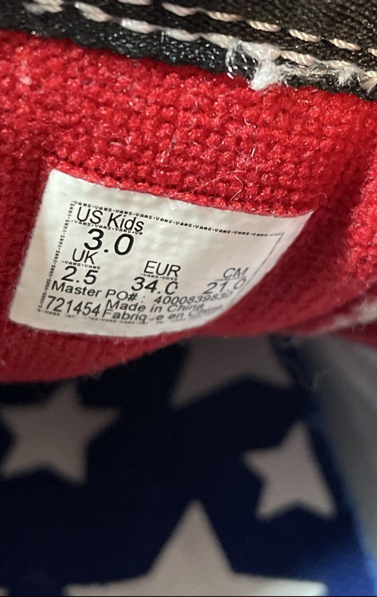 Vans Sk8-Hi White Patriotic Stars Stripes High Top Sneakers Kids Size 3