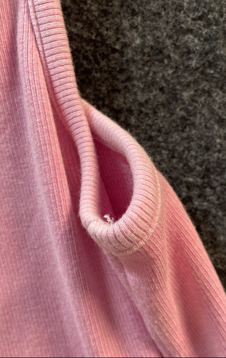 Juicy Couture Women's Pink Ribbed Graphic Racerback Crop Tank Sz L