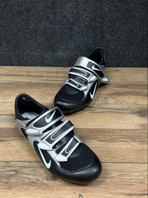 Nike Poggio Carbon Fiber Cycling Shoes Black Silver Size 8