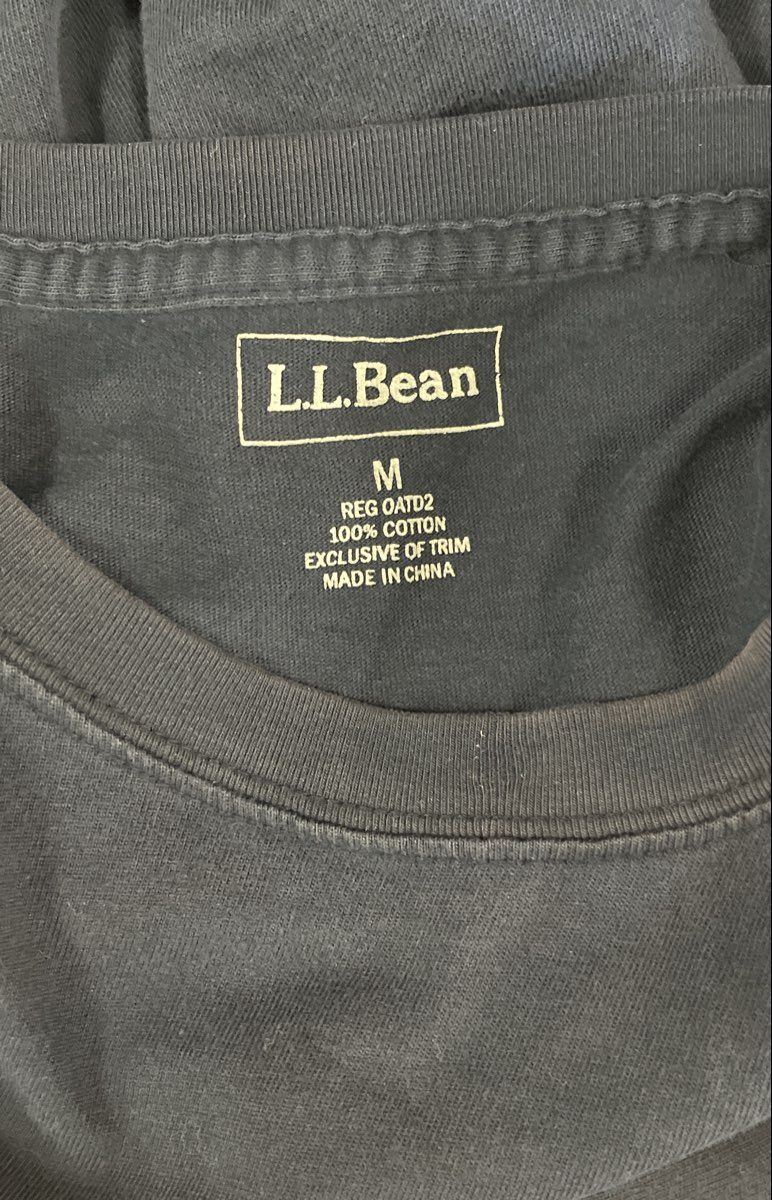 L.L. Bean Men's Charcoal Black Cotton Long Sleeve Crewneck T-Shirt Size M