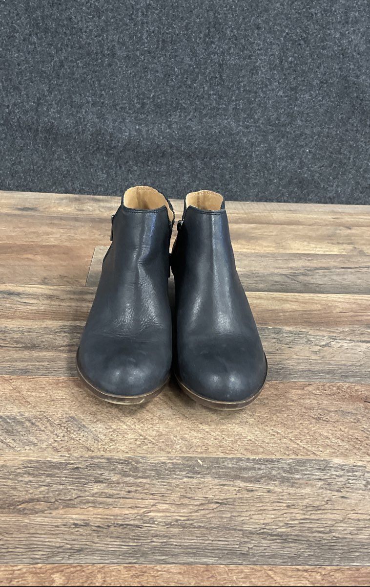 Lucky Brand Burklee Black Leather Ankle Boots Women's Size 9M