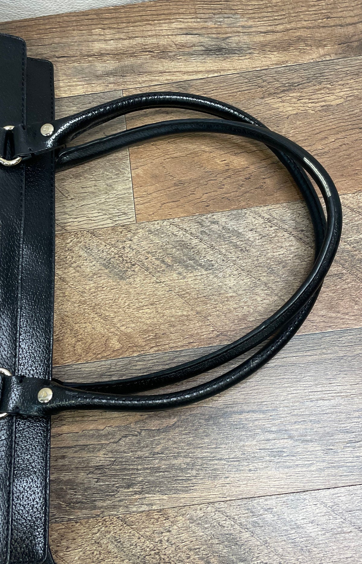 Kate Spade Black Pebbled Leather Large Tote Shoulder Bag Gold Hardware