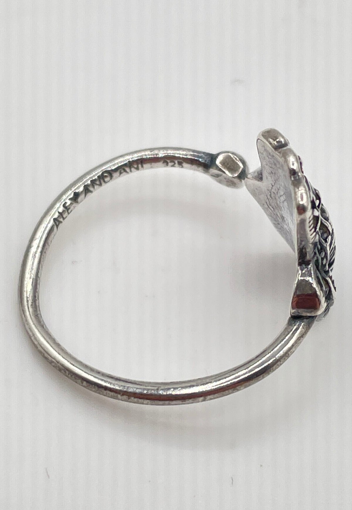 Alex And Ani 925 Sterling Silver Hamsa / Hand Of Fatima Wrap Ring 3.4g