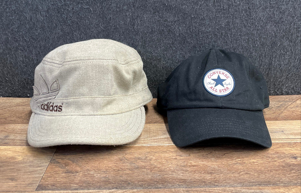 Adidas Men's Tan Cadet Cap L/XL Converse Black All Star Baseball Hat Lot