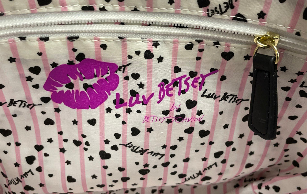 Luv Betsey by Betsey Johnson Floral Striped Satchel Handbag Crossbody Bag