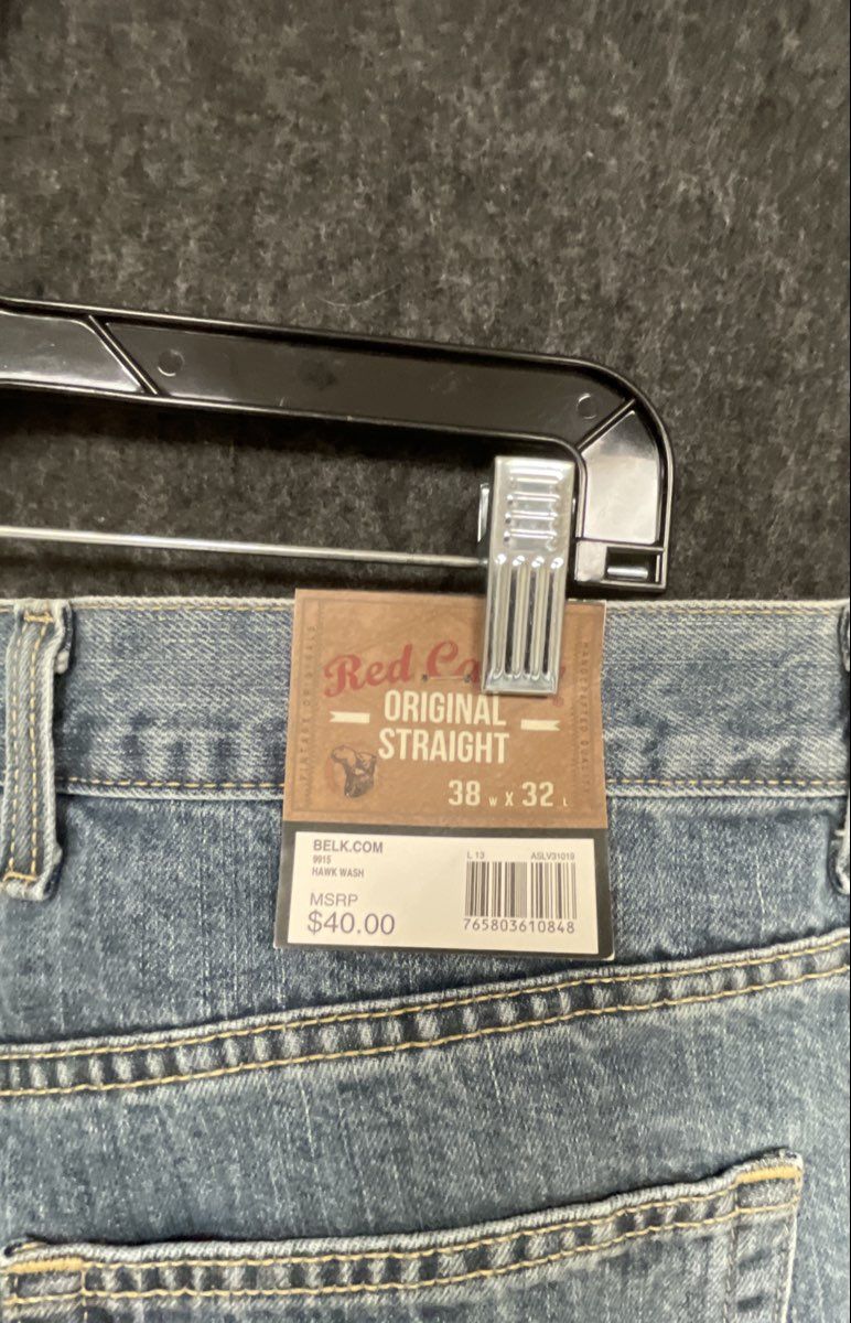 Red Camel Men's Original Straight Jeans Light Hawk Wash NWT Denim Sz 38x32