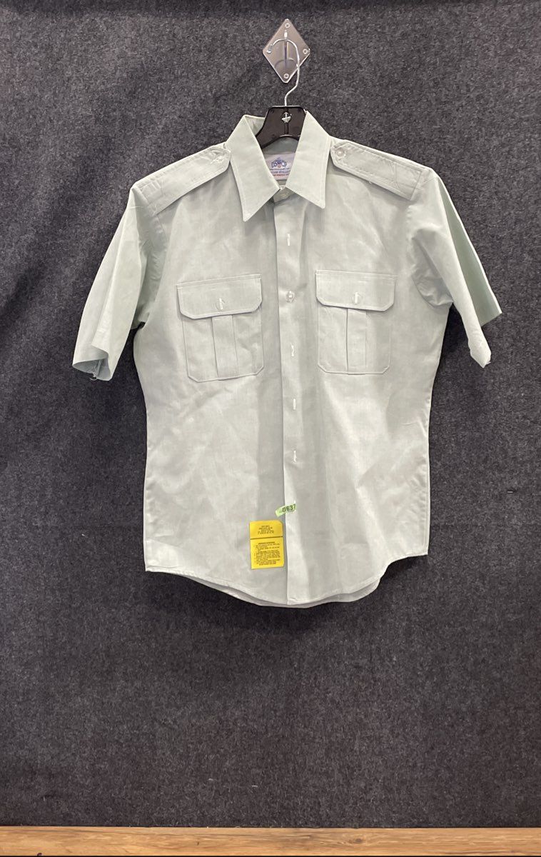 DSCP Men's Green Short Sleeve Military Dress Shirt Garrison Collection Sz 15.5