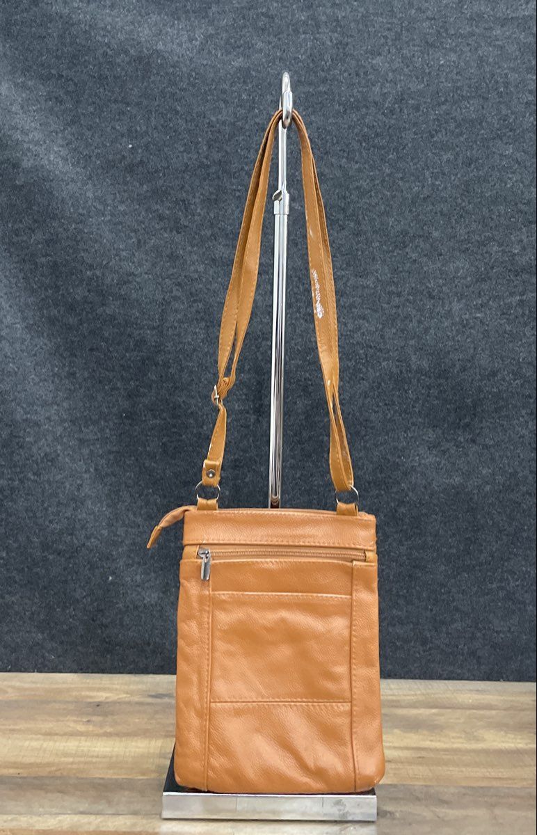 Unbranded Tan Brown Multi-Pocket Crossbody Sash Style Bag Organizer