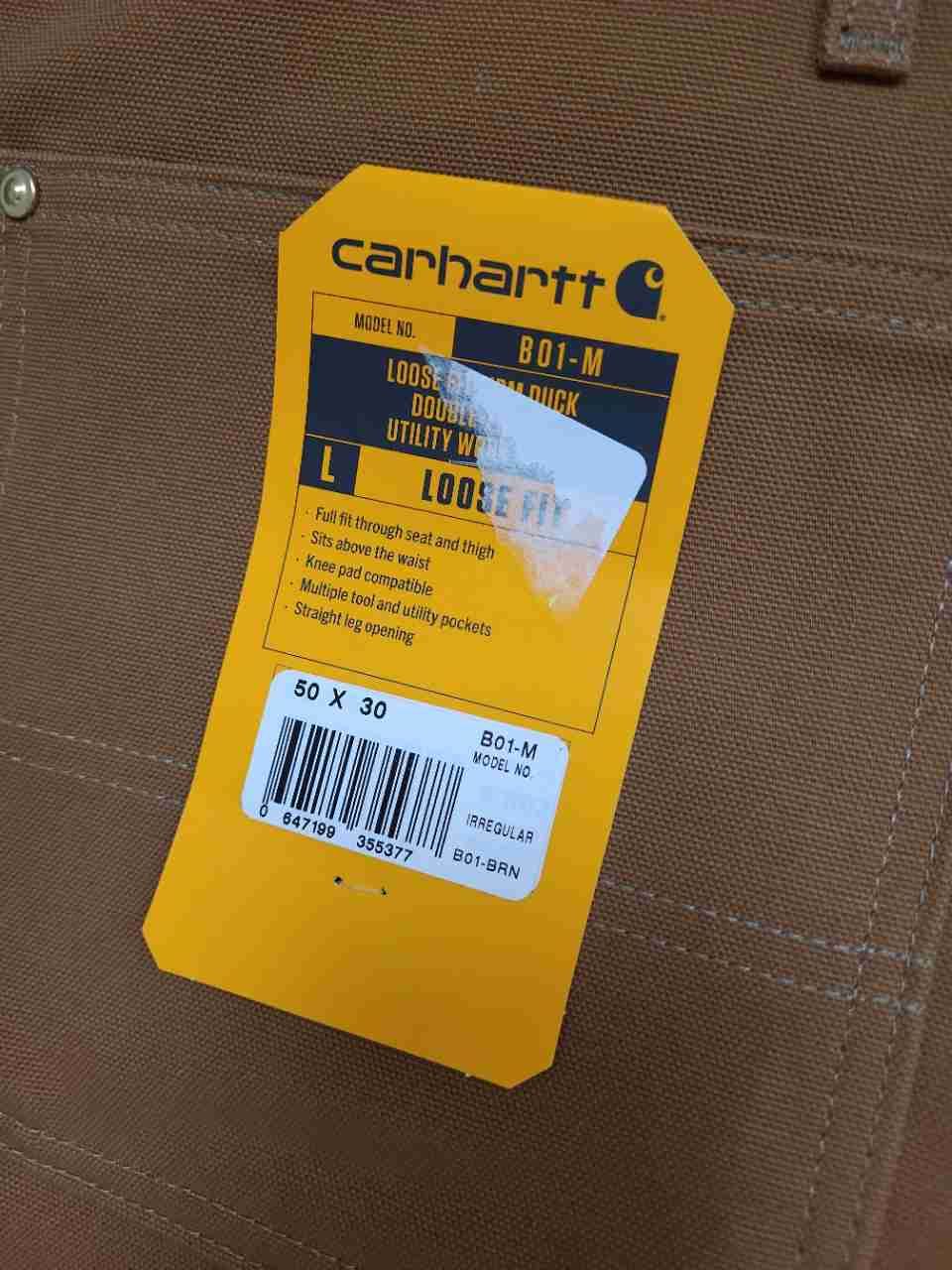 Carhartt Men's Brown B01-M Loose Fit Double Front Duck Work Pants NWT Sz 50x30