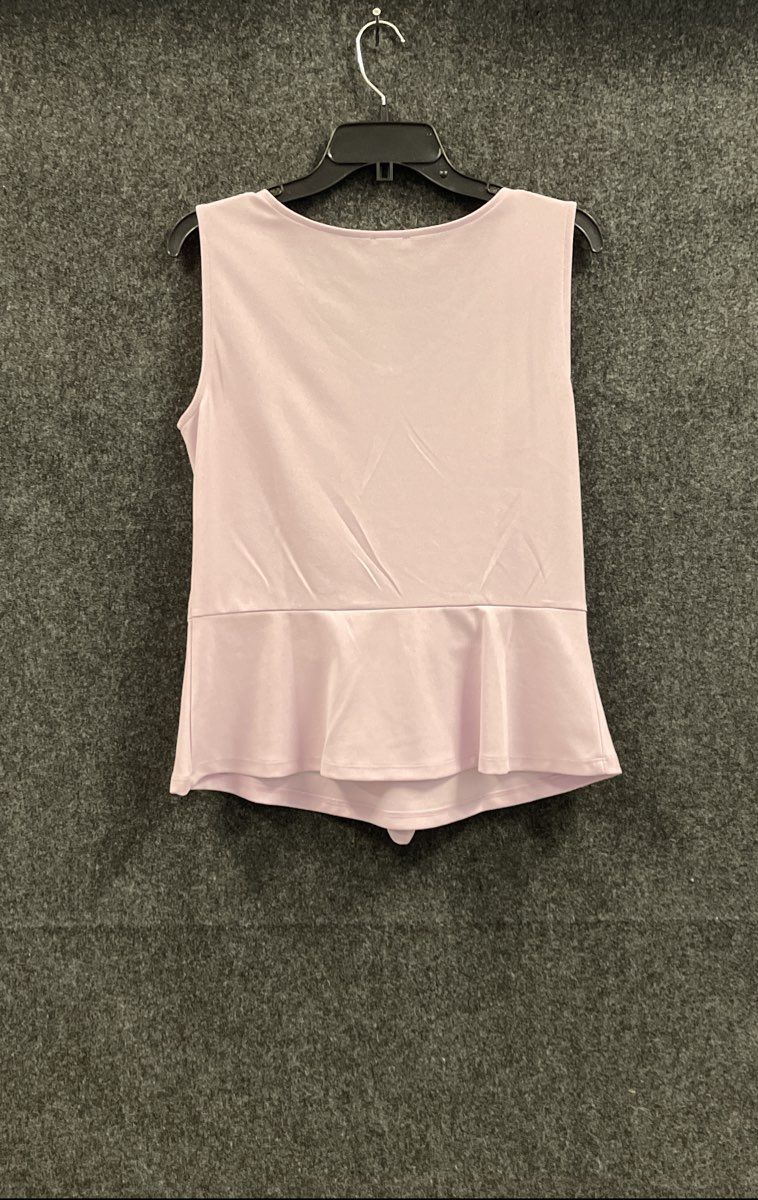 Talbots Women's Purple V-Neck Tie Front Peplum Sleeveless Top Sz M NWT