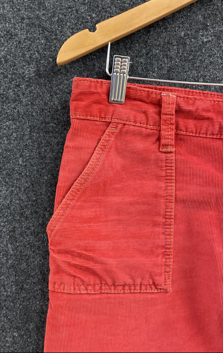 Gap Women's Red Corduroy Mini Skirt 1969 Limited Edition Cinch Back Pockets Sz 6