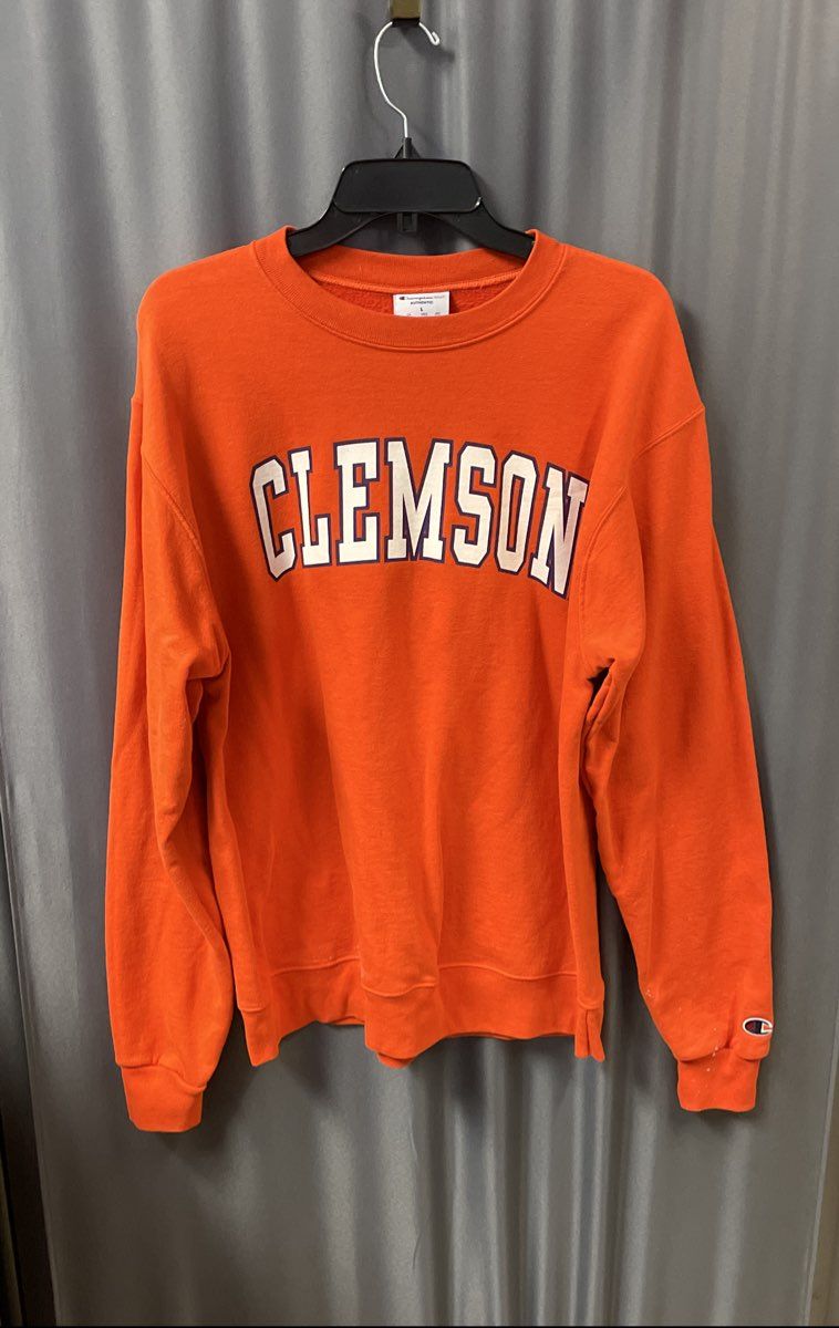 Champion Men's Clemson Tigers Orange Graphic Fleece Crew Neck Sweatshirt Sz L