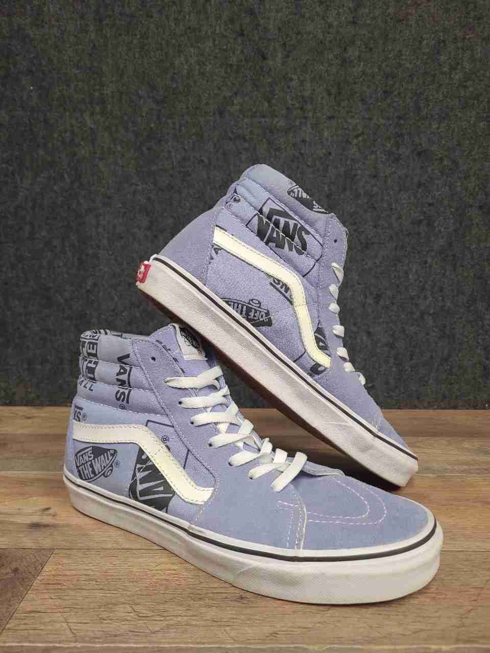 Vans Sk8-Hi Logo Mix Lavender Lustre High Top Skate Shoes Men Size 9