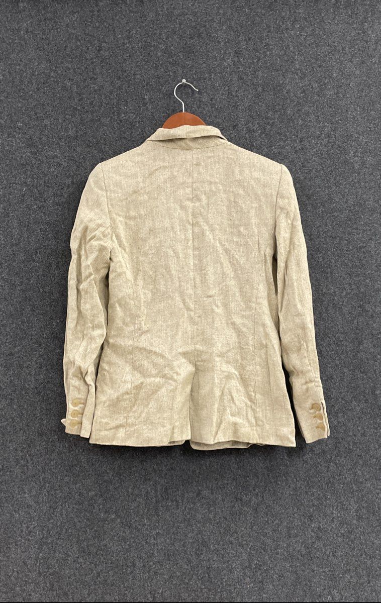 Anne Klein New York Women's Beige Textured Weave Single Button Blazer Sz 6
