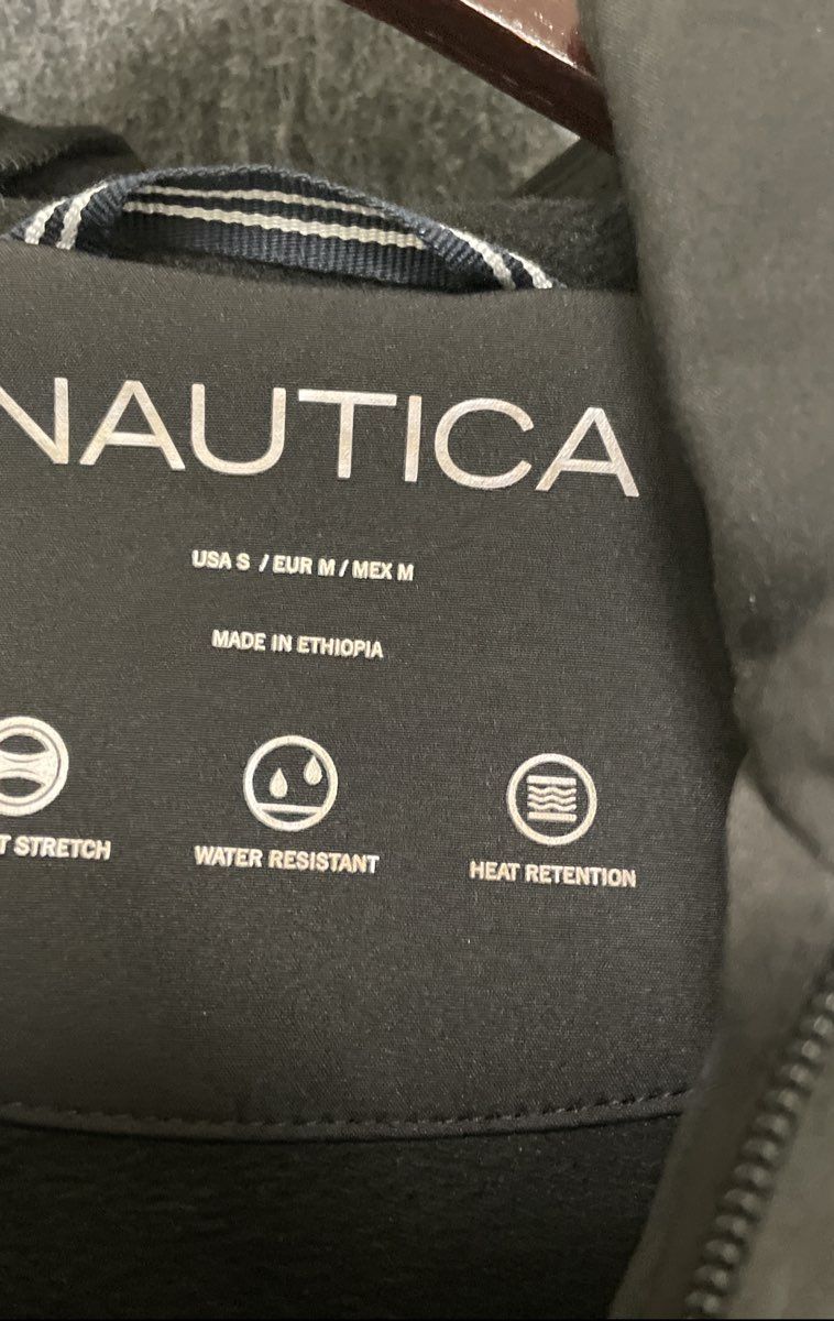 Nautica Women's Black Softshell Hooded Jacket Water Resistant Q624414 Sz S