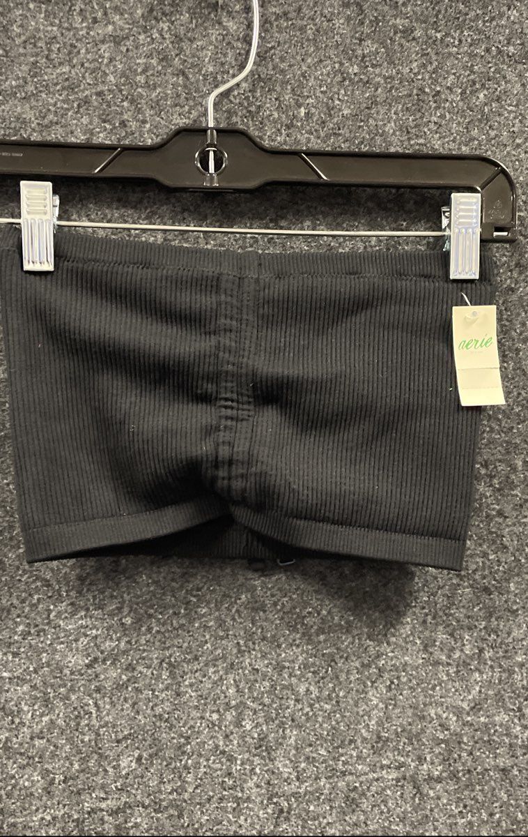 aerie Women's Black Ribbed Bandeau Tube Top NWT Size M