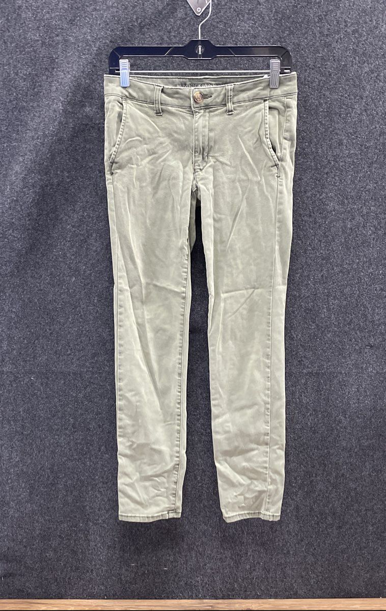 American Eagle Women's Olive Green Super Stretch Skinny Chino Pants Size 6