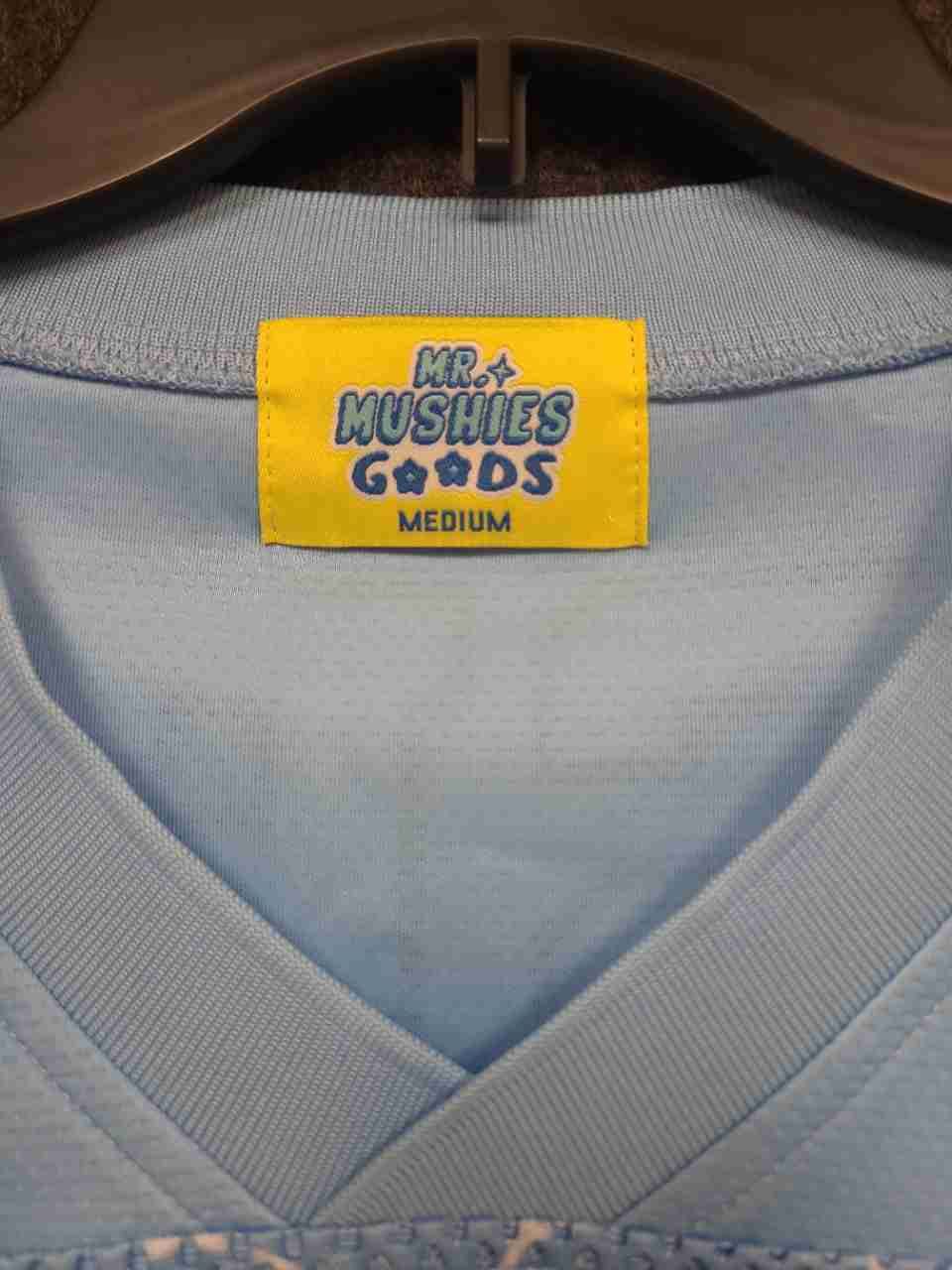 Mr. Mushies Goods Men's Light Blue Legend 10 Mesh Football Jersey Shirt Sz M