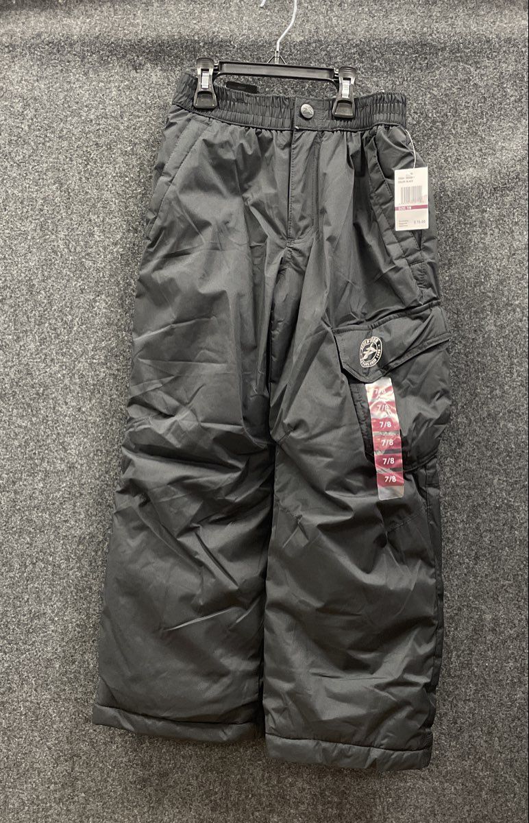 ZeroXposur Youth Snow Pants Black Insulated Cargo Ski Bib Pants NWT Sz 7/8