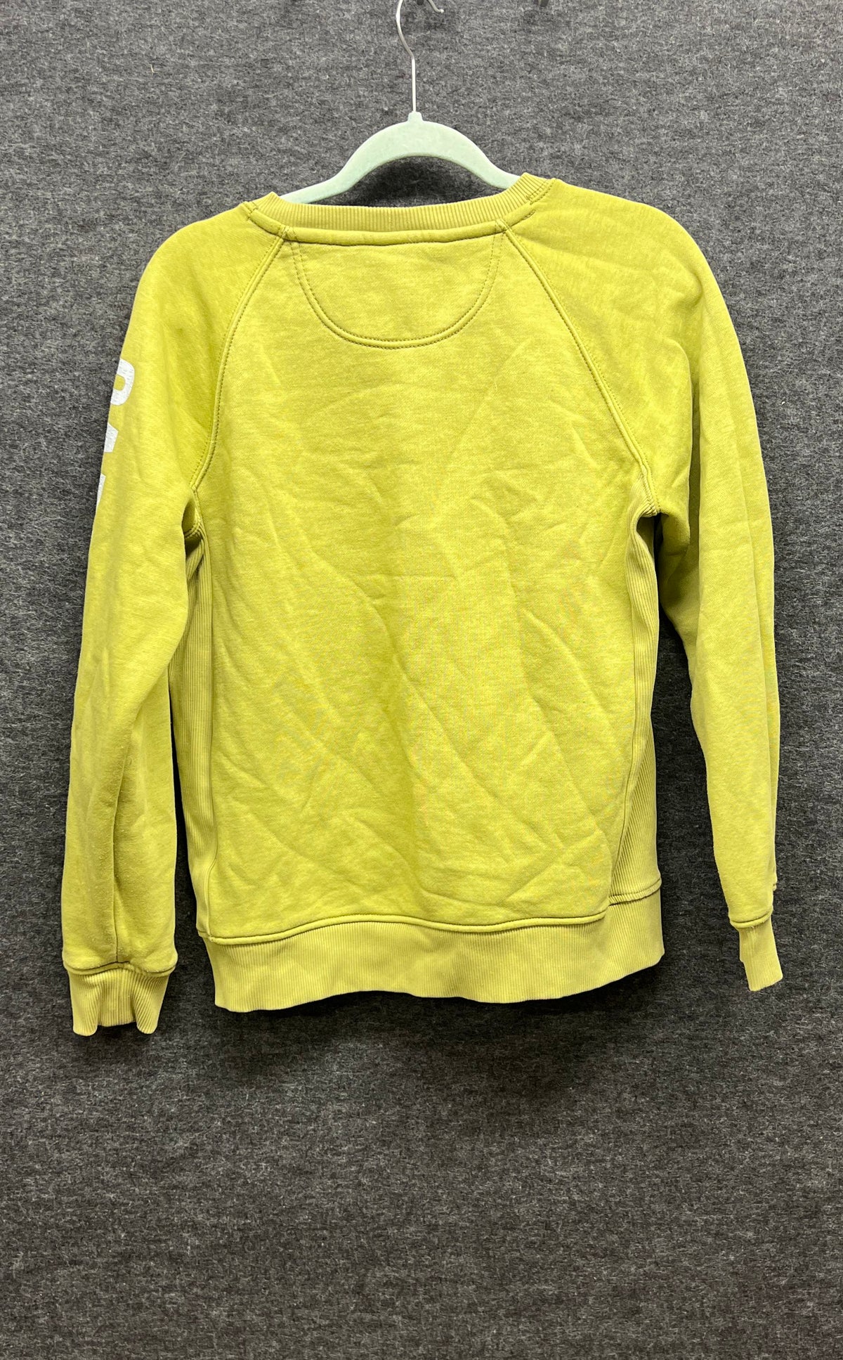 Carhartt Relaxed Fit Logo Sleeve Crewneck Sweatshirt Neon Yellow Sz S (4-6)