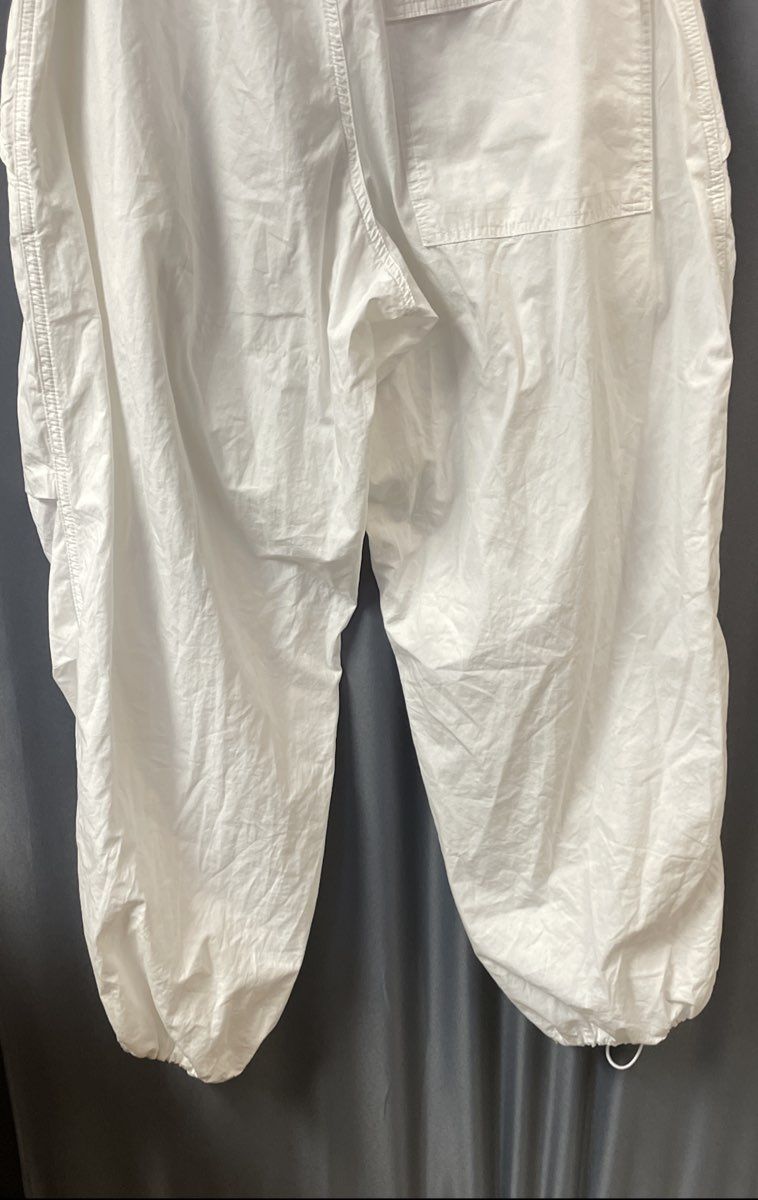 iets frans... White Drawstring Parachute Pants Cotton Baggy Joggers Sz L