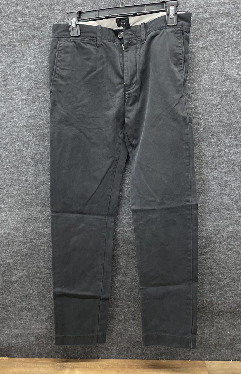 J.Crew Men's Black Broken-In Chino Pants 100% Cotton Re-Imagined Sz 28x30
