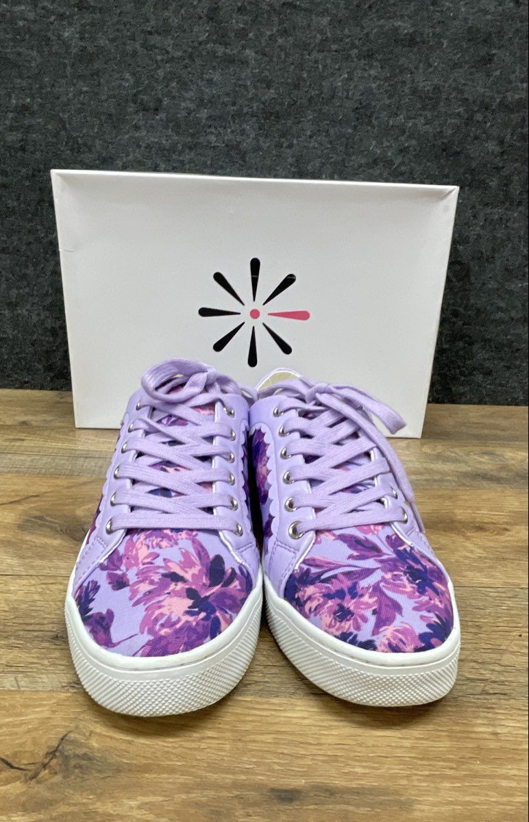 Isaac Mizrahi Live! IMBubble Purple Floral Scalloped Women's Sneakers Size 8