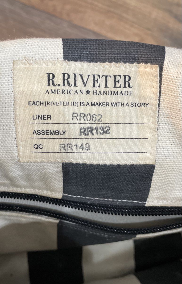 R. Riveter Black Canvas Brown Leather American Handmade Crossbody Bag 2018