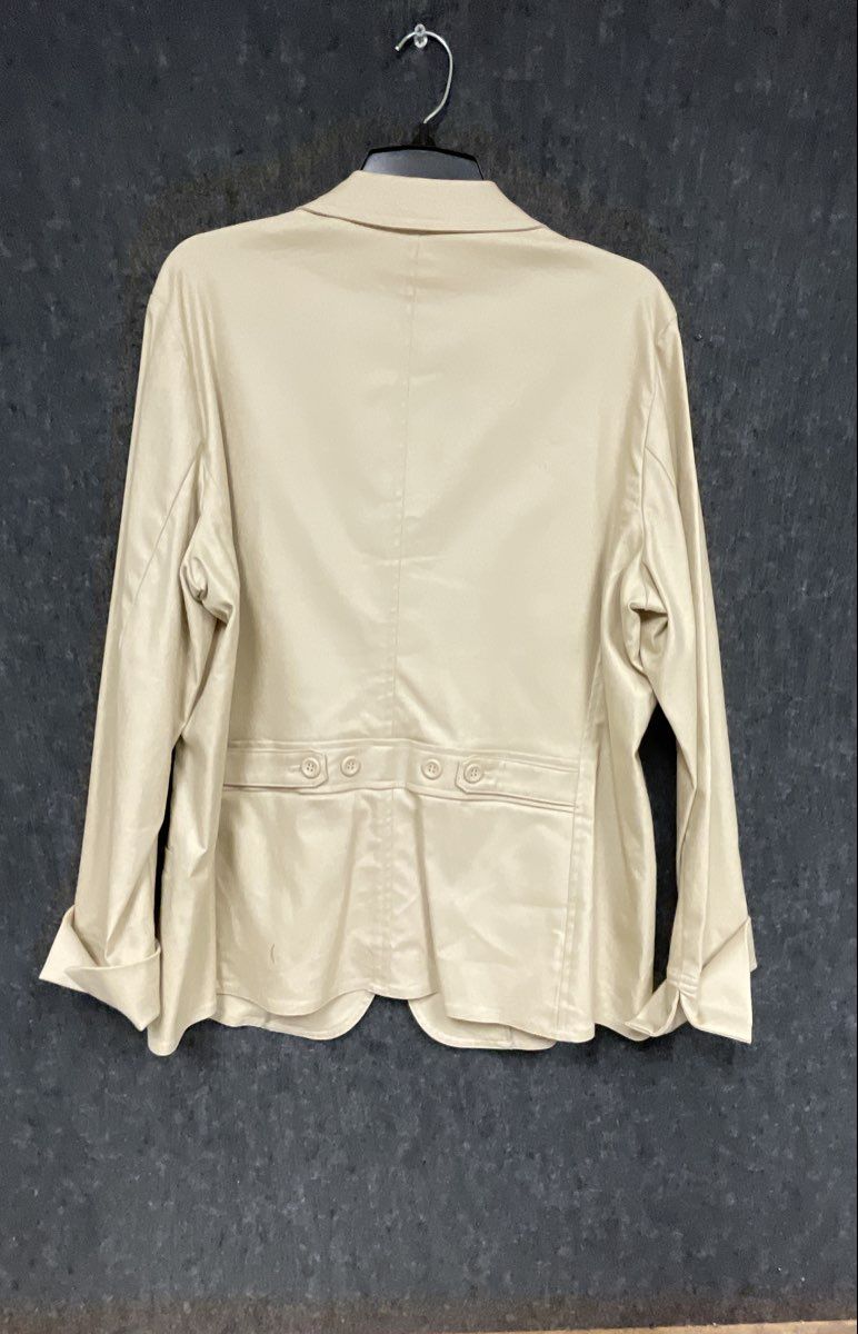 Liz Claiborne Women's Tan Cotton Lycra Stretch Blazer Jacket Sz XL